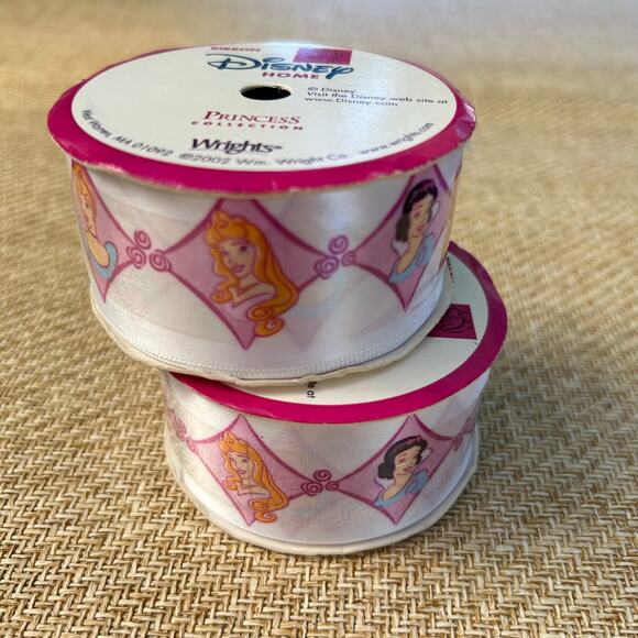 Vintage Disney Princess Satin Ribbon 2 Rolls Snow White Cinderella Belle - Picture 3 of 5